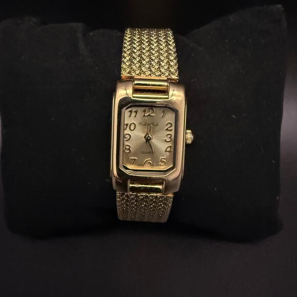 Vintage Peck & Peck Quartz Wristwatch Watch Timepiece Square Mesh Gold Tone main image 10